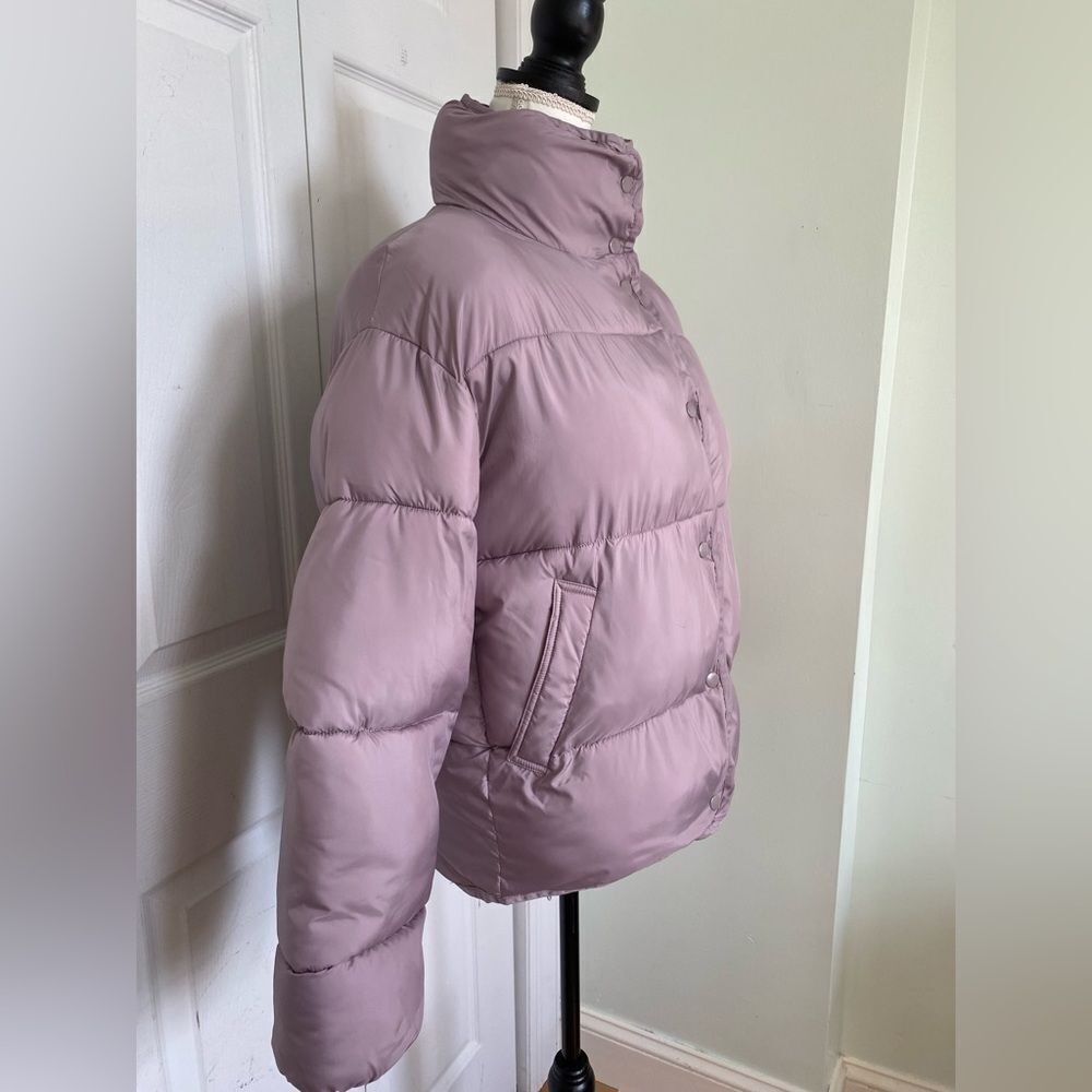 Zara Pastel Light Lilac Puffer Jacket